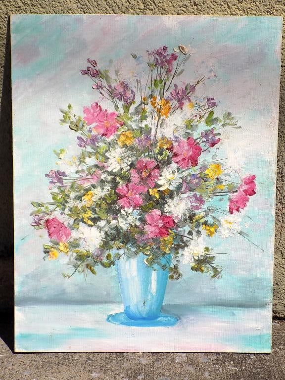 CLARENCE DREISBACH - FLOWERS STILL LIFE PAINTING (1 of 3)