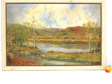 CAUFIELD - BIG DELAWARE RIVER VALLEY PAINTING 30" x 44"