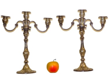 PAIR GORHAM CHANTILLY DUCHESS STERLING CANDELABRAS