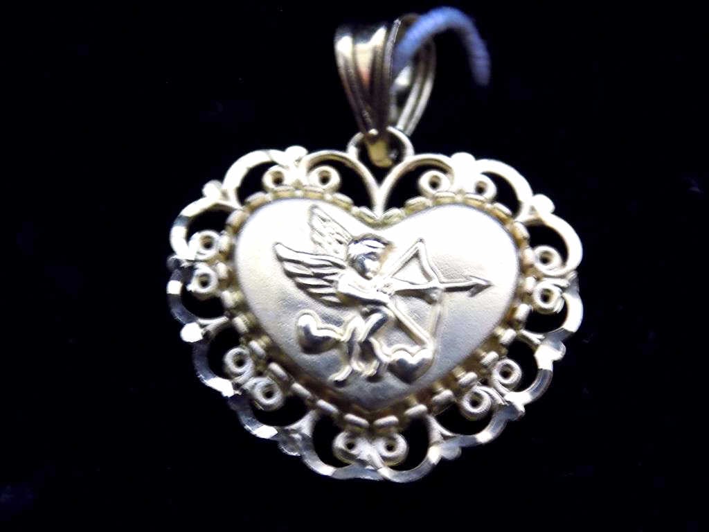MICHAEL ANTHONY 14K GUARDIAN ANGEL HEART PENDANT: Michael Anthony Jewelers 14k Yellow Gold Guardian Angel Sweetheart Necklace Pendant. Saying on Reverse. In Box with Papers.