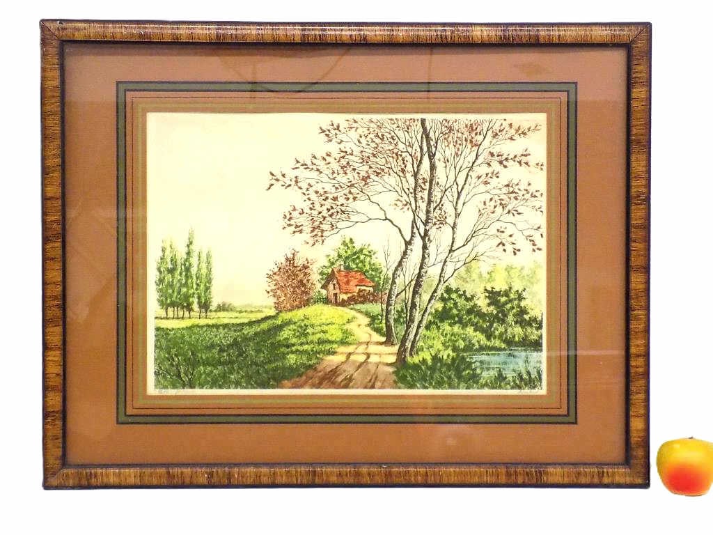 PARIS ETCHING SOCIETY COUNTRY HOME SIGNED PRINT (1 of 4)