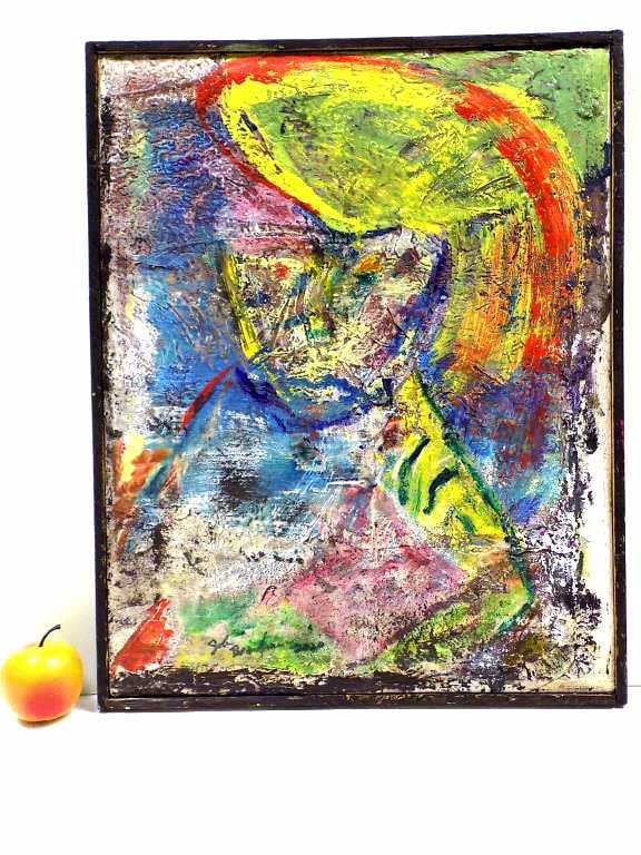 JOHN BEARDMAN - ABSTRACT FIGURE PAINTING: John Beardman American 1937 -2025 Abstract Painting Of a Figure Entitled Intent, Acrylic on canvas. Titled, Signed, Dated Rear. 16.50" x 21" Framed. Provenance: Collection of John Beardman. John Beard