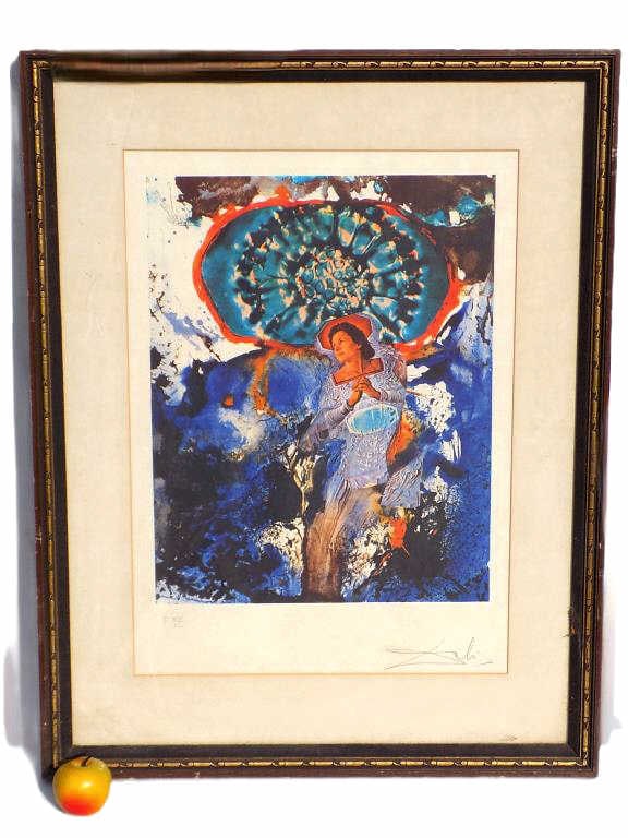 DALI ULTRA SURREALIST CORPUSCULAR GALUTSKA SIGNED LITHOGRAPH: Salvadore Dali - France Spain 1904-1989 - Big Surrealist Color Lithograph From The Memories of Surrealism Suite. Entitled Ultra Surrealist Corpuscular Galutska. Limited Edition Pencil Numbered and Sig