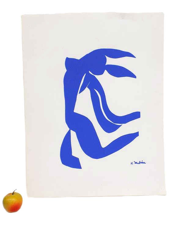 HENRI MATISSE - LA CHEVELURE SERIGRAPH PRINT: Henri Matisse - French 1869 -1954 - La Chevelure (The Flowing Hair) Abstract Serigraph Print From The Blue Nude Series. 20" x 26"