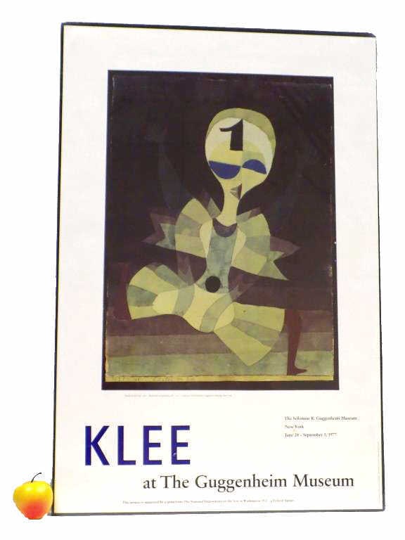 PAUL KLEE - GUGGENHEIM MUSEUM EXHIBITION POSTER: Paul Klee - Switzerland Germany 1879-1940 - Klee at The Guggenheim Museum June 24 - September 1977 Exhibition Poster. Featuring Runner At The Goal Watercolor Done in 1921. 22" x 33"