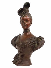 SYLVAN KINSBURGER - FRENCH VICTORIAN MAIDEN BRONZE