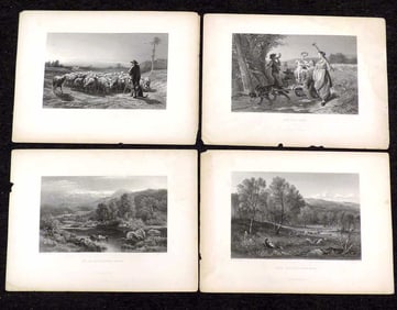 1800'S COUNTRY SCENE ENGRAVINGS BONHEUR GERRARD