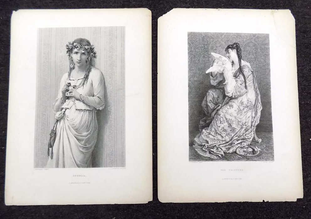 1800'S VICTORIAN LADY ENGRAVINGS BERTRAND BOURLARD (1 of 3)