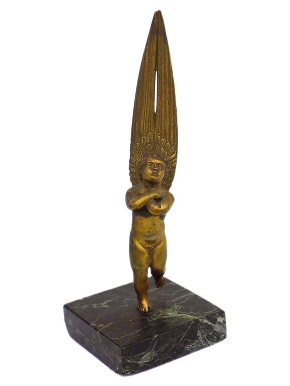 19TH CENTURY MYTHOLOGICAL DESCENDING ANGEL BRONZE (1 of 4)