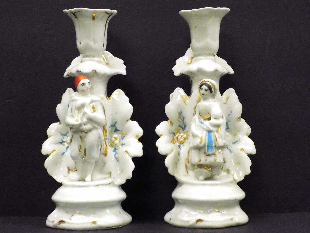 19TH CENTURY OLD PARIS FIGURAL CANDLESTICKS (1 of 3)