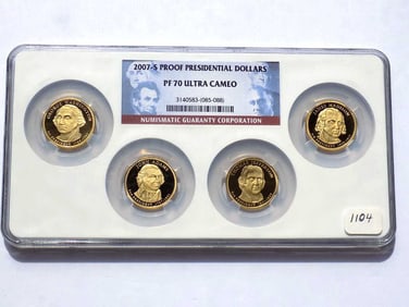 2007 S PROOF PRESIDENTIAL DOLLARS PF70 ULTRA CAMEO