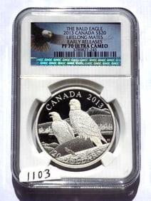 CANADA 2013 $20 BALD EAGLE ULTRA CAMEO NGC PF 70