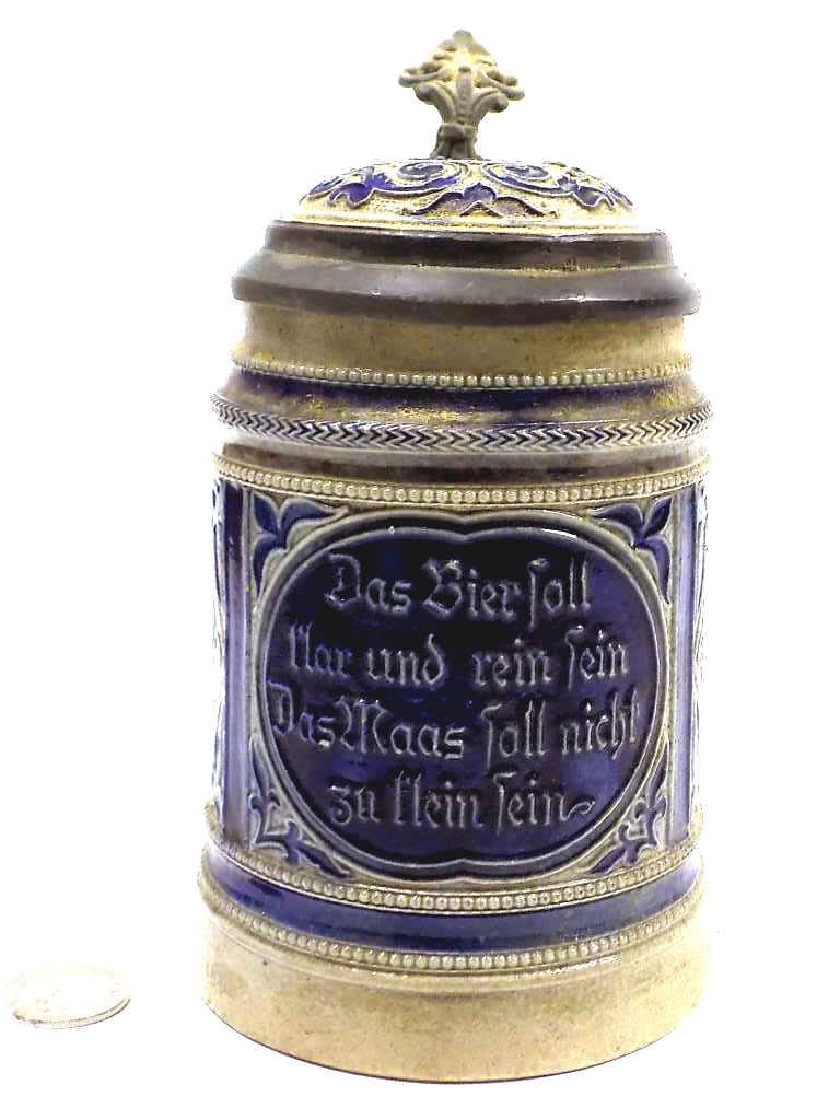 GERMAN PURE BEER SAYING COBALT BEER STEIN (1 of 5)
