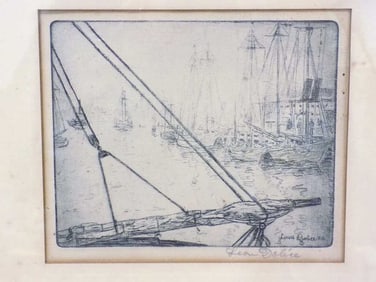 LOUIS DOLCE - FULTON FISH MARKET SIGNED ETCHING