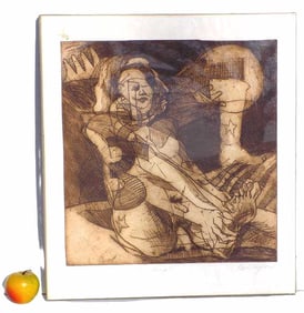 PAUL NAYLOR - ABSTRACT NUDE SIGNED ETCHING