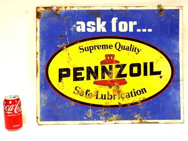 PENNZOIL DOUBLE SIDED ADVERTISING SIGN
