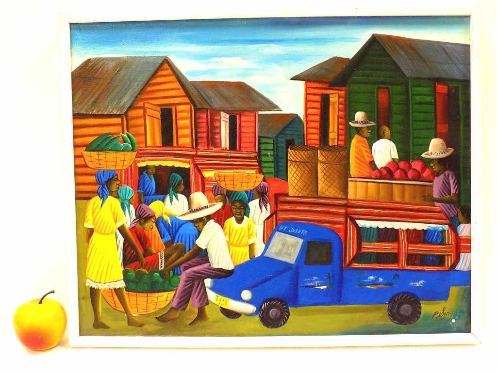 PIERRE SONY - HAITIAN FIGURES PAINTING (1 of 3)