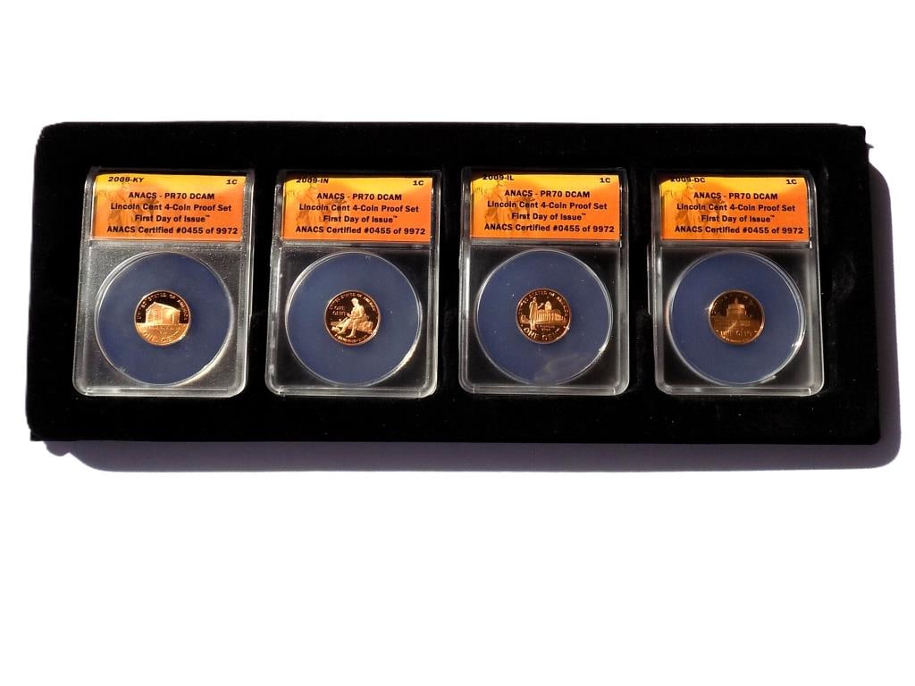 U.S. MINT LINCOLN CENT PROOF SET ANACS PR70 DCAM (1 of 7)
