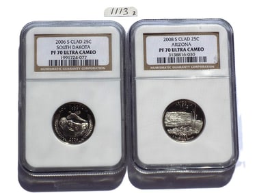 U.S. MINT SOUTH DAKOTA ARIZONA ULTRA CAMEO PF 70