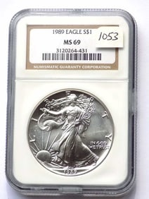 US MINT 1989 SILVER EAGLE DOLLAR NGC MS 69