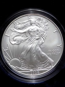US MINT 2008 AMERICAN EAGLE SILVER DOLLAR COIN UNC