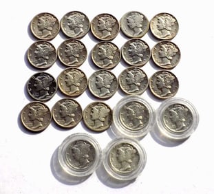 US MINT ASSORTED GROUP OF MERCURY SILVER DIMES