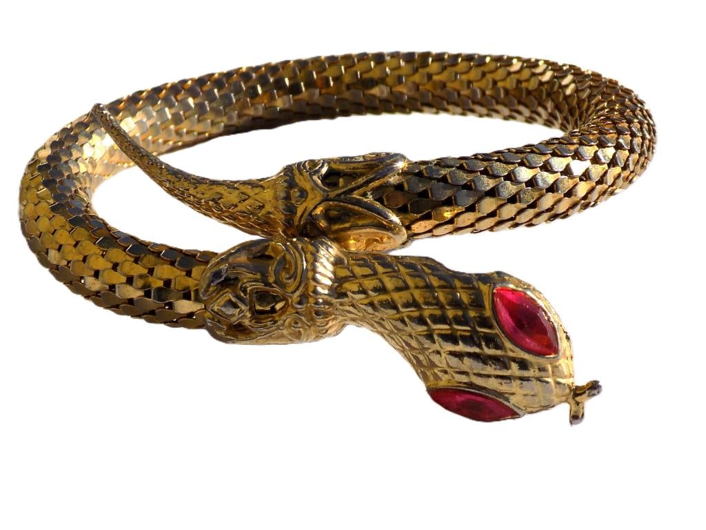 GOLD PLATED COILED SNAKE FASHION BRACELET (1 of 4)