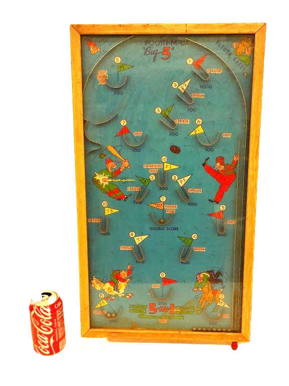 POOSH M UP BIG 5 TOY PINBALL BAGATELLE GAME (1 of 6)