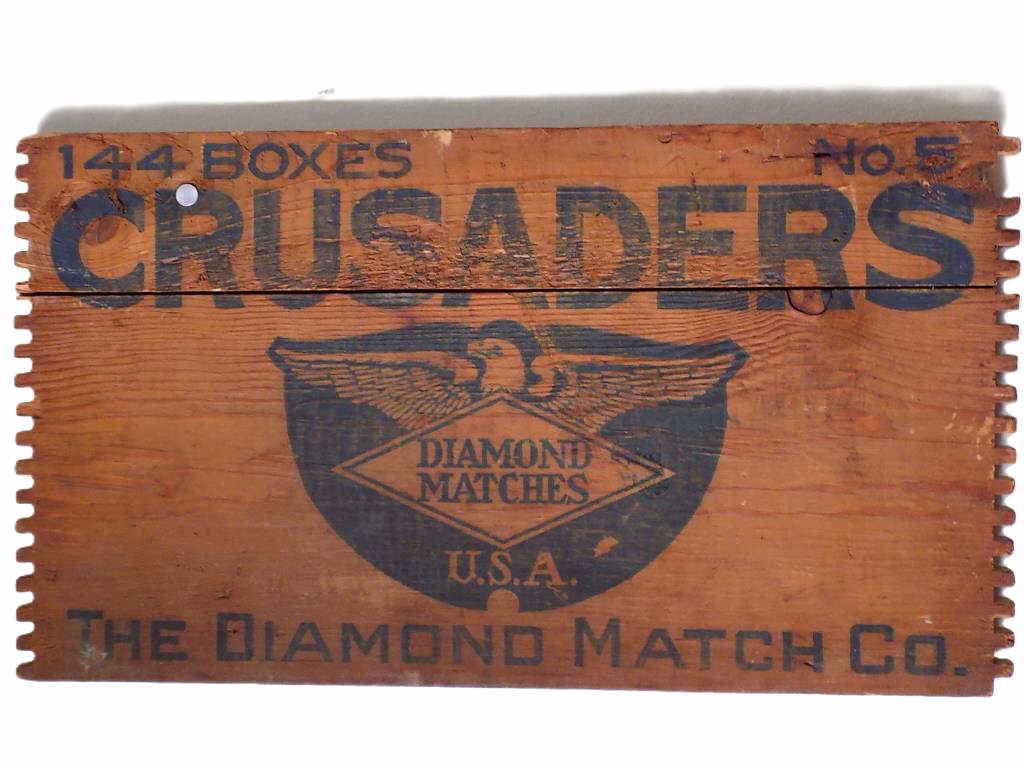 1880'S DIAMOND MATCH CO CRUSADERS WOODEN SIGN (1 of 1)
