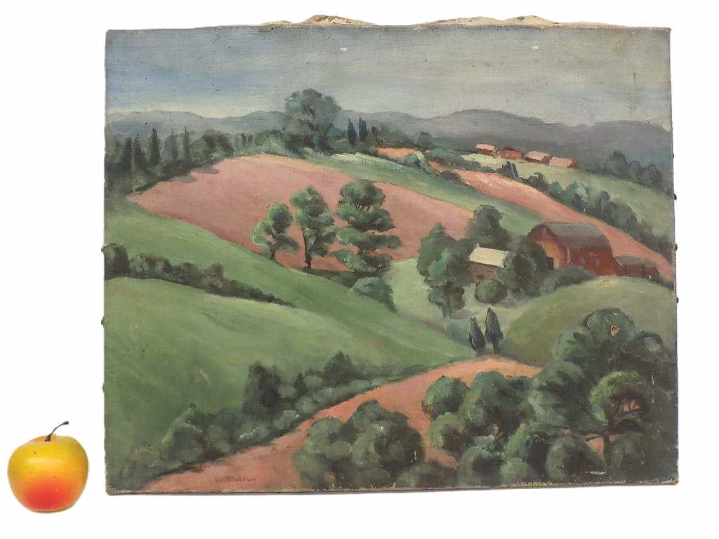 HUDSON VALLEY BARNS PAINTING SIGNED RUTH ? (1 of 5)
