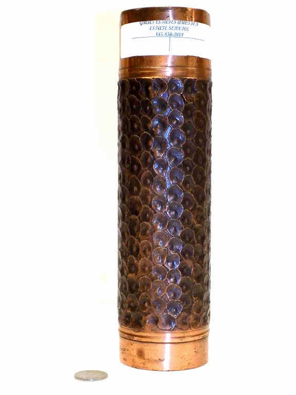 WORLD WAR II TRENCH ART COPPER SHELL VASE (1 of 2)
