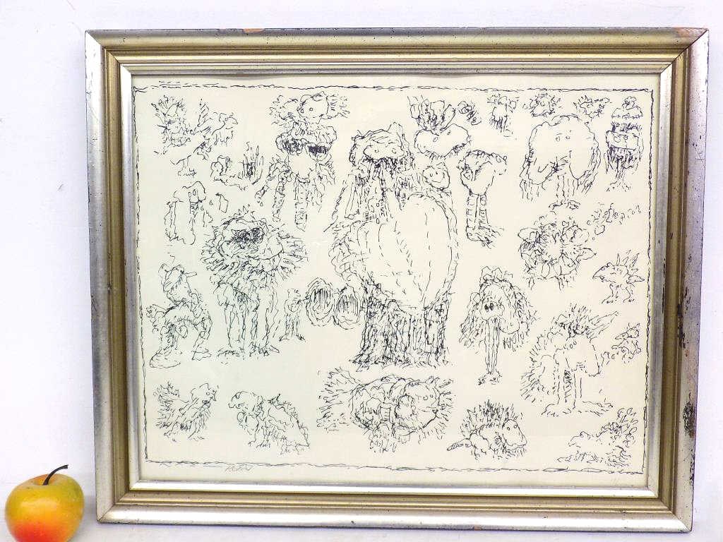 EDWARD KOREN - WHIMSICAL FIGURES SIGNED LITHOGRAPH (1 of 4)