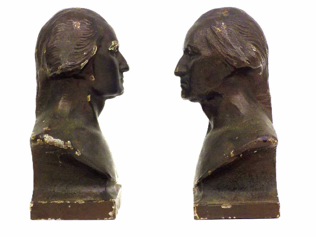 AFTER HOUDON GEORGE WASHINGTON CAST IRON BOOKENDS (1 of 2)