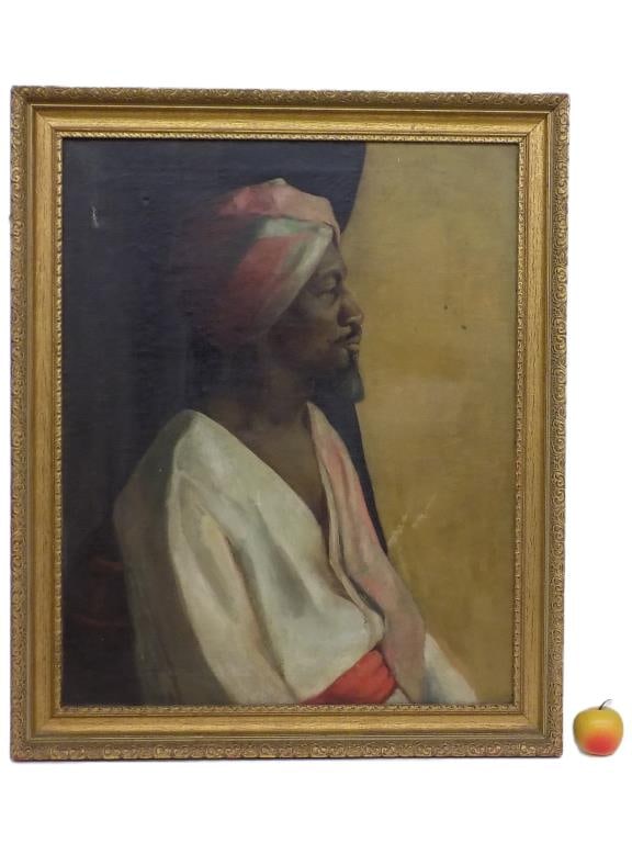 R. BECKWITH ? ORIENTALIST MOORISH MAN PAINTING (1 of 5)