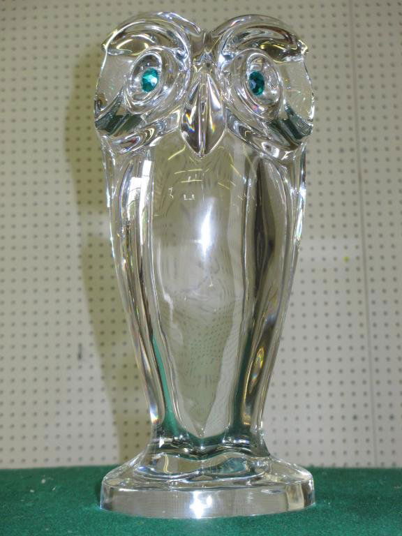 SEVRES CRYSTAL GLASS OWL STATUE