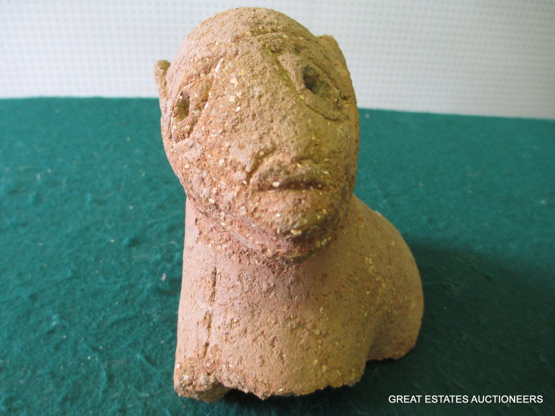 ANCIENT NOK TERRACOTTA NIGERIAN ANIMAL FIGURE: Museum quality example of an ancient NOK Culture, terracotta animal 500-100 B.C. Nigeria, excavated as in many museums. ( see plate 14- African Art-Wassing)