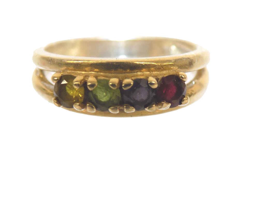 SOLID 14K GOLD RUBY AMETHYST PIERDOT CITRINE RING: Gorgeous Solid 14k Yellow Gold Multi Gemstone Ring. Including: Ruby, Amethyst, Peridot, Citrine. 14k Mark, Tested. Size 7 1/2 4.7 grams