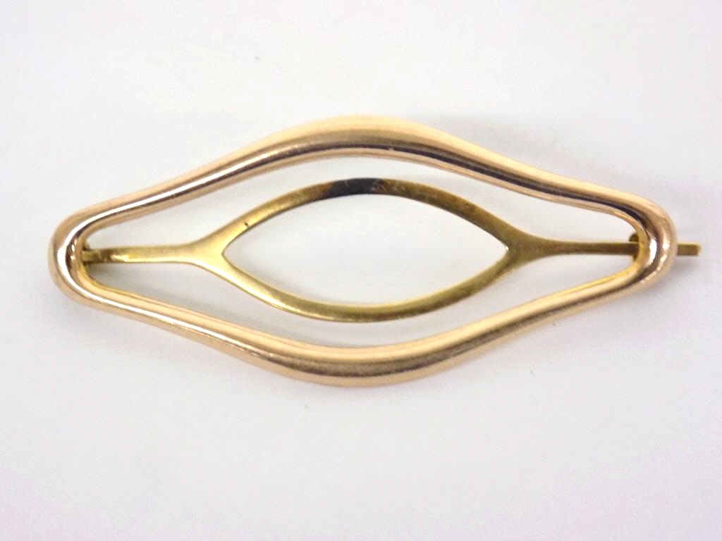 MODERNIST DESIGN 14K SOLID GOLD BROOCH HAIR PIN: Modernist Design Solid Yellow 14k Gold Brooch / Hair Pin. Marked 14k, Tested. 2.6 grams