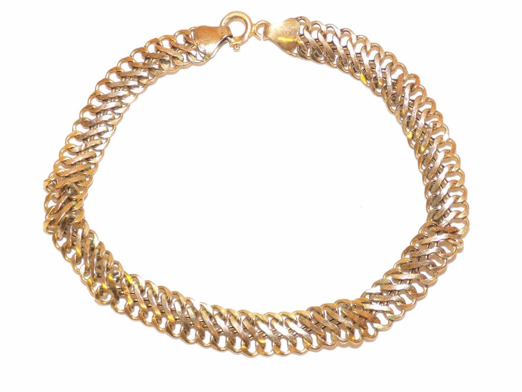 STYLISH BRAIDED 10K YELLOW GOLD BRACELET: Stylish 10k Solid Yellow Gold Bracelet with Braided Curb Design. Stamped 10K, Tested. Length 3.6 grams