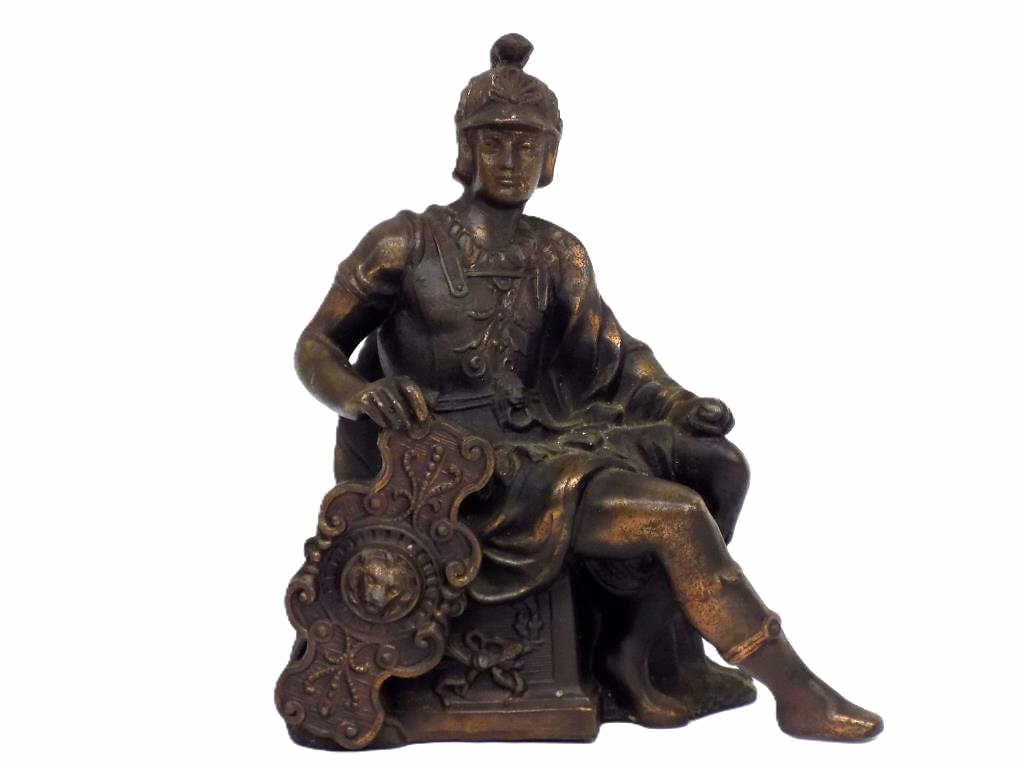 19TH CENTURY ROMAN GLADIATOR BRONZED SCULPTURE (1 of 4)