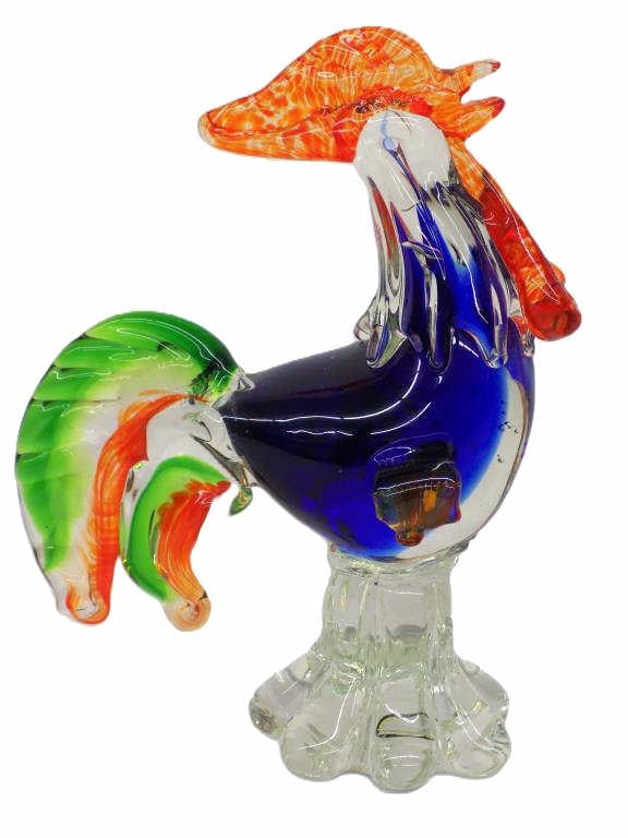 VINCI MIDCENTURY ART GLASS ROOSTER SCULPTURE (1 of 3)