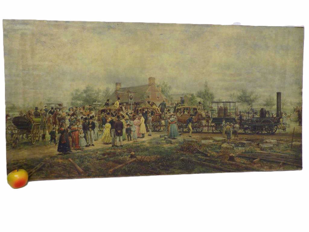EL HENRY- RAILROAD TRAIN HUDSON PRINT 4 FEET LONG (1 of 7)