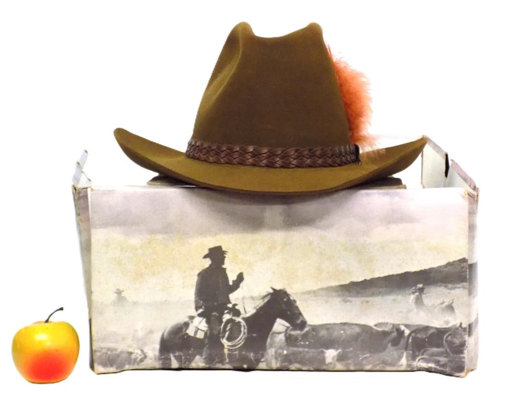 VINTAGE STETSON WESTERN HAT BEAVER 4 XXXX SIZE 7.5 (1 of 3)