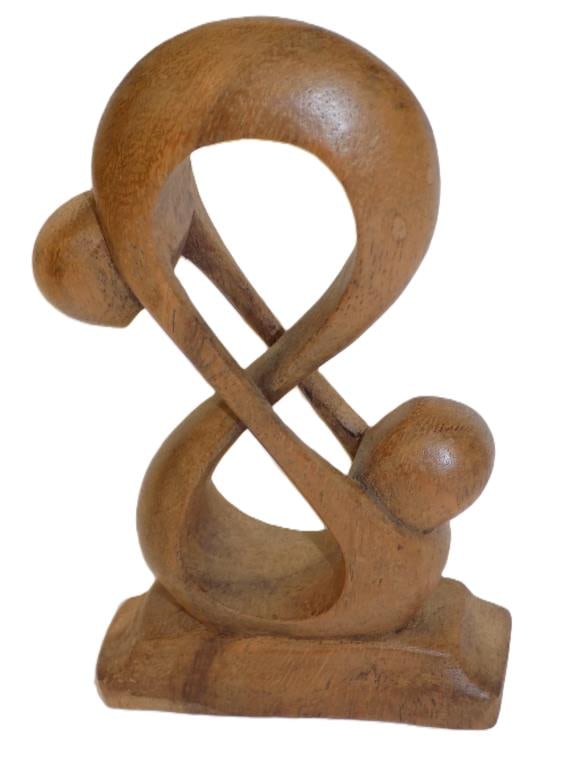 MIDCENTURY MODERNIST FIGURAL TEAK ART SCULPTURE (1 of 2)