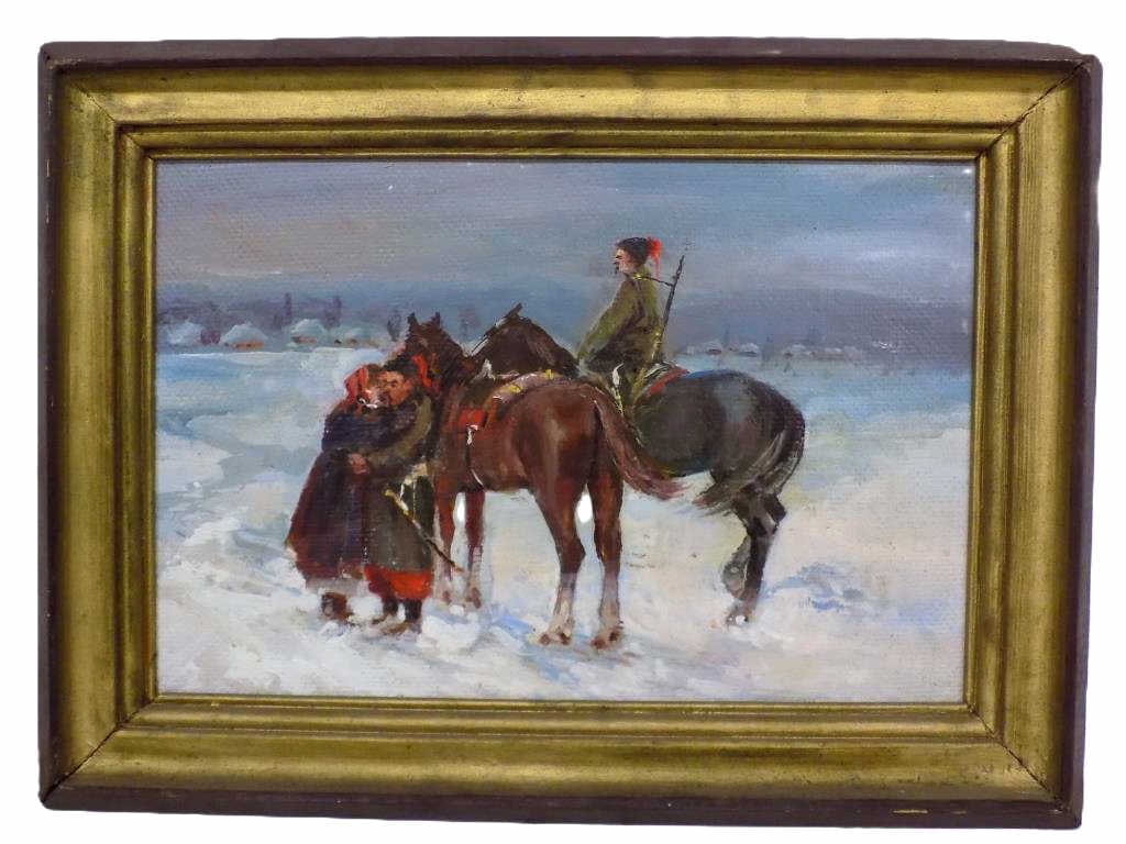ILYA YAKOVLEVICH SORKEN - WINTER COSSACKS PAINTING (1 of 4)