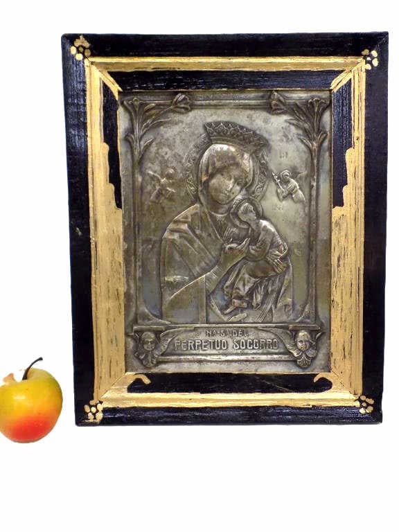 19TH CENTURY PERPETUO SOCORO SILVER ICON (1 of 6)