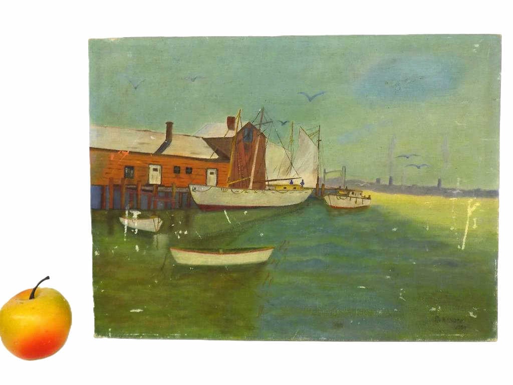 KERDEN - BOATS AT HARBOR PAINTING (1 of 5)