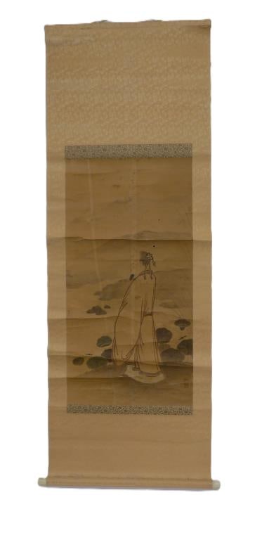 CHINESE IMMORTAL WATERCOLOR SCROLL TAN YU KANOH (1 of 6)