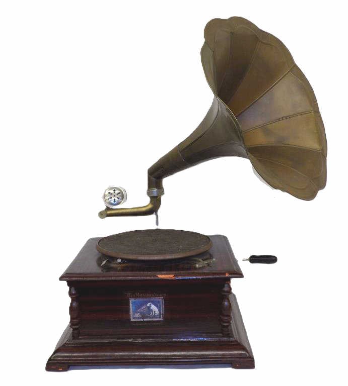 HIS MASTERS VOICE REPLICA GRAMAPHONE RECORD PLAYER (1 of 4)