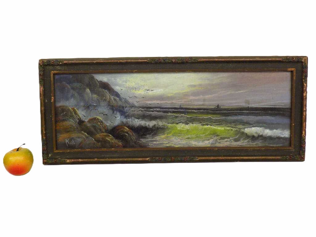 KOLB - SEASCAPE SAILBOATS PASTEL PAINTING (1 of 6)